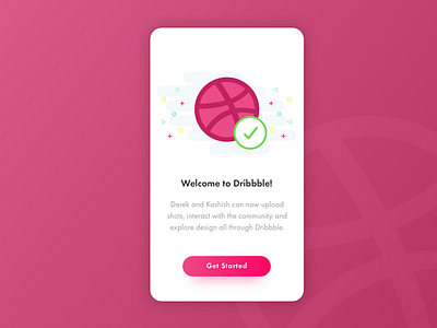 Welcome To Dribbble app clean confetti dailyui design dribbble invites invite giveaway invite winners invites newbies ui winners