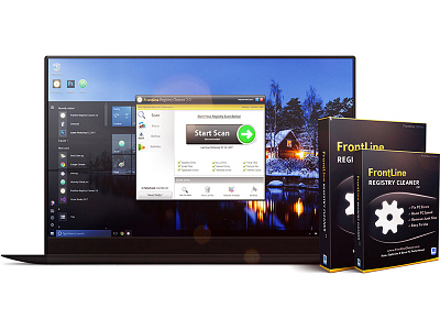 Frontline Registry Cleaner 2.0 Mockup 2.0 box cleaner frontline laptop registry software