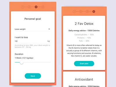 Health Goal - Daily UI card clean daily ui e commerce flat green health app ios material orange user user interface design