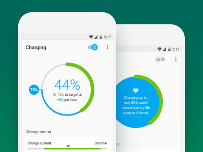 AccuBattery Charging Status + Alarm accubattery alarm android battery cards data graph material design papermill collective pixel switch ui