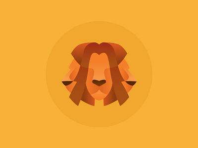 Three-Headed Lion digital illustration flat icon illustration lion logo vector
