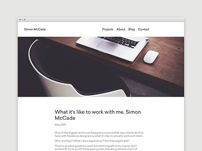 Blog - What it's like to work with me, Simon McCade blog blogging creative design designer freelance portfolio web website