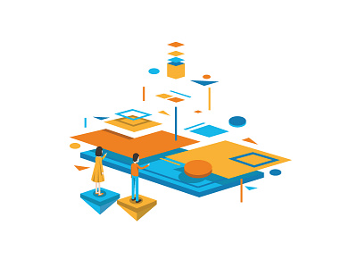 Logic illustration isometric vector