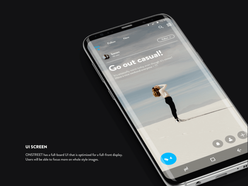 Onstreet_flip app design galaxys8 gif gui interaction interactive mobile motion samsung ui