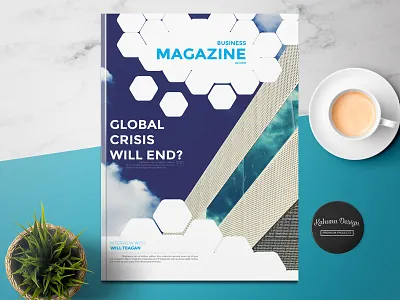 Hexagon Business Magazine a4 agency annual brand brief brochure business clean company corporate creative design identity