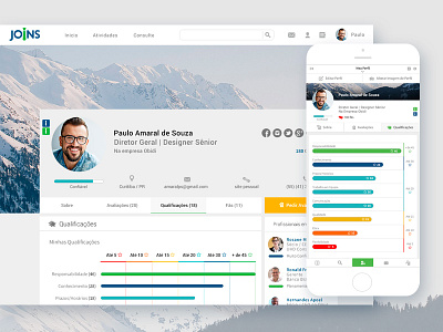 Joins Profile business design interface software ui ux