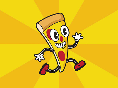 The Pizza cartoon character design fun illustration