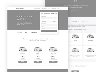 Car Rental Hi-fi Wireframe autos car design form hero landing layout page rental web website wireframe