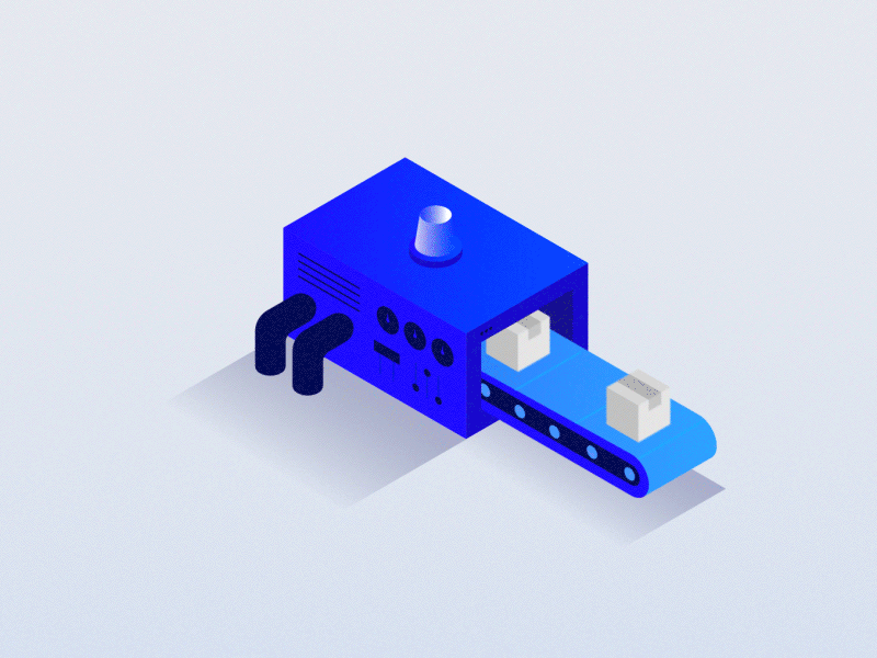 Product Update Alert animation illustration isometric machine product