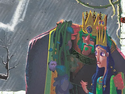 King and Queen fairytale fantasy flowers illustration king kingdom queen storm