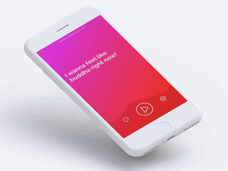 Honest Meditation App Player animation app flat gif gradient icons illustration interaction ios meditation player