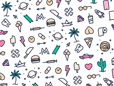 Stickermule Free Tape! fancy icons illustration lines mix pattern stickermule tape