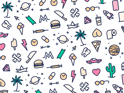 Stickermule Free Tape! fancy icons illustration lines mix pattern stickermule tape