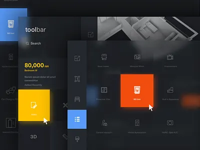 Feature Selection 2d blur customise dashboard design fluent icons illustration material system windows