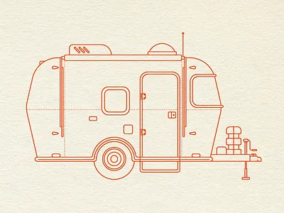 30 Minute Challenge (Camping) airstream camper camping illustration trailer