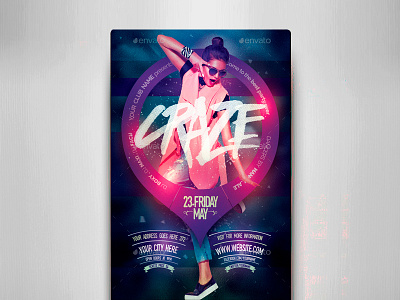 Craze Fest Flyer Template band dance entertainment event fest festival invitation music night club party popular promo