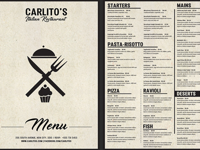 Italian Food Restaurant Menu design drinks menu food menu italian food menu italian menu italian restaurant menu italiano pizza pizzeria ristorante spaghetteria steak