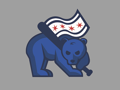 Flag Bear-er baseball chicago chicago cubs cubbies cubs flag logo sports