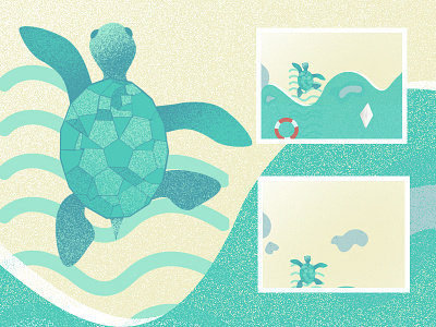 Turtle Run Turtle Run beach illustration layout scene turtle wave