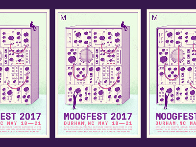 Moogfest eurorack illustration modular synth moog poster purple synth texture vector