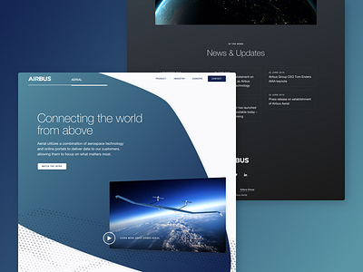 Airbus Aerial — Site Design aerial airbus brand drone grid parallax pattern gradient scale site site design system