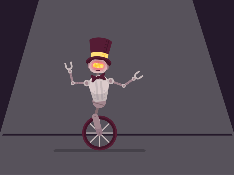 The Acrobat II 2d acrobat character animation circus illustration mograph robot vector