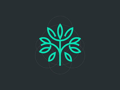 Tree Logo circle grid icon leaves logo logotype mark sun symbol tree