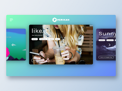 Perikan Home clean homepage landing simple site slider ui ux visual web website