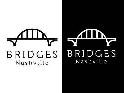 Bridges Logo black and white branding bridge design iconography identity illustration logo nashville nonprofit