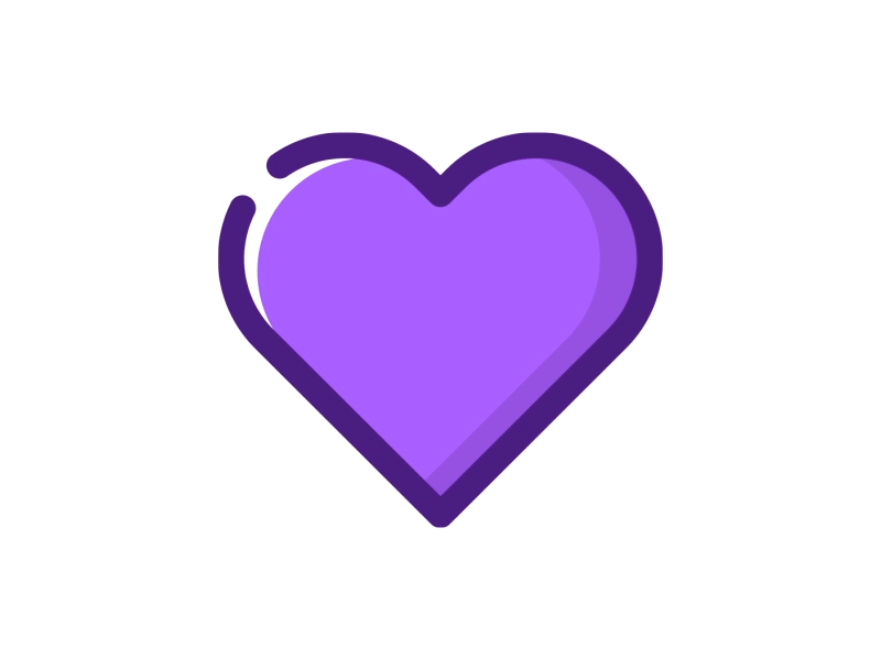 I Can Hear Your Hearbeat. 2d adobe flat design heart heartbeat illustration illustrator lineart motion pulse purple shadow