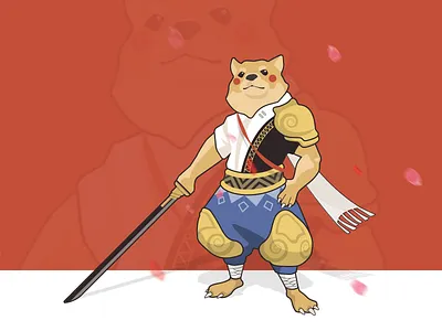 Inukami illustration painting ui vector