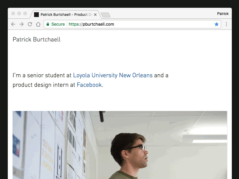 Personal Website Update burtchaell designer developer patrick pburtchaell personal product web website