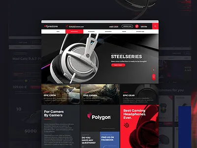 Fyre Store Gaming advertisement fulldevelopment gaming headset steelseries ui ux webdesing
