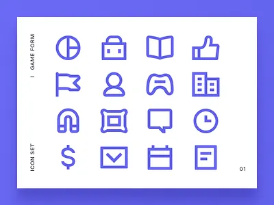 Game form icon set art card flat icon pack icon set iconography icons material minimalistic portfolio team web