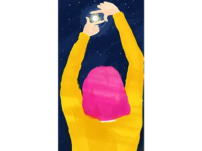 the dream of a girl illustration star sky