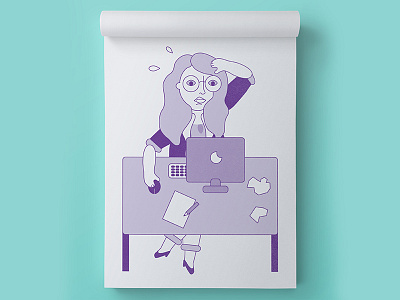 Deadline branding deadline illustration illustrative branding office website illustration woman working hard