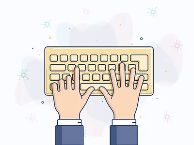 Keyboard finger hand icon illustration keyboard line vector