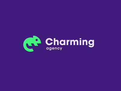 Charming Logo agency brand branding chameleon color studio