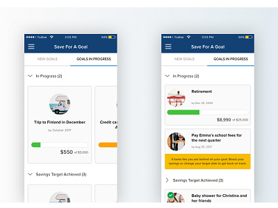 'Save for a Goal' App finance management fintech information architecture mobileapp personal finance management ui ux