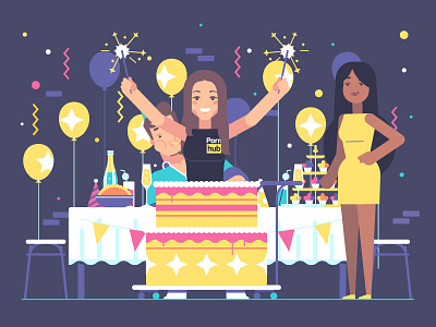 Pornhub Anniversary 10 anniversary arya birthday cake character dick illustration jane party pornhub stolz