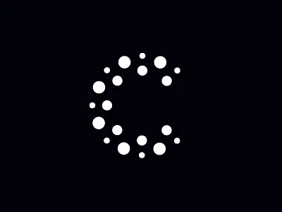 C dots branding c data dots flow identity letter logo mark movement software type
