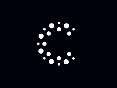 C dots branding c data dots flow identity letter logo mark movement software type