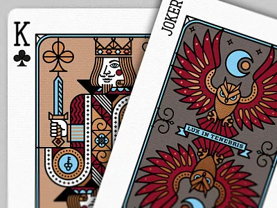 New Playing Cards crown joker key king moon owl playing cards simon frouws star sword the famous frouws vintage