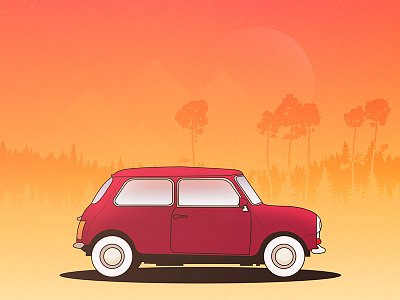 California sun car design drawing flat sun sunshine vector