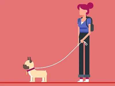 Character Test design frenchie girl illustration illustrator vector