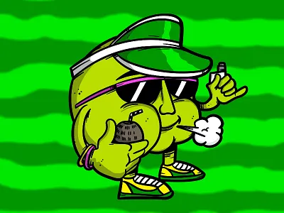 Watermelon vape green illustration juice jungle pink sun tropical vape watermelon