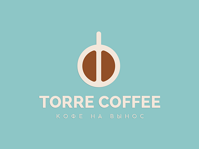 Torre Coffee bean blue branding cafe coffee cup design drinks flat identity logo logotype