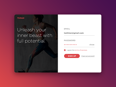 Sign Up challenge dailyui sign up ui