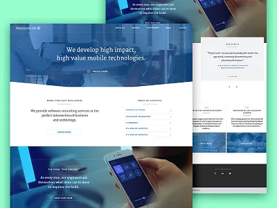 Mobile Development Agency Website agency business corporate developer engineering homepage serif website