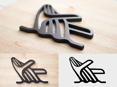 Whale Logo // Wood Sign black cnc logo pine plank sign signage whale wood